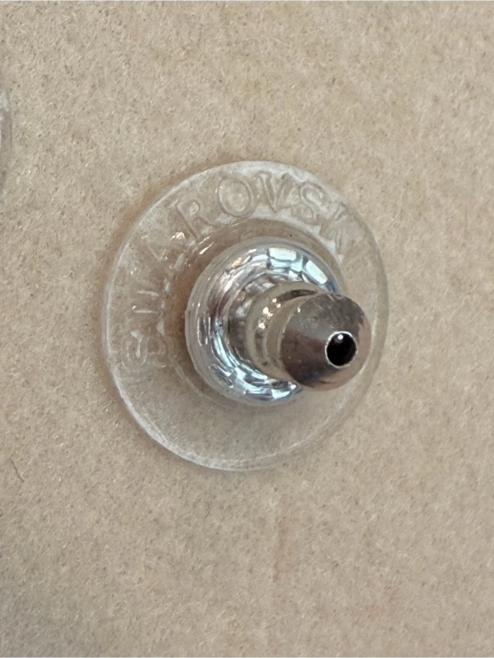 Swarovski Clear Crystal Pavé Dome Stud Earrings Silver Tone-1058